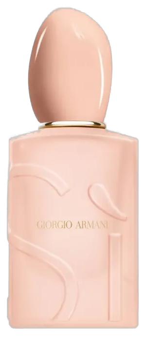 Frasco real de Giorgio Armani Sì Nude Bloom, sin fondo