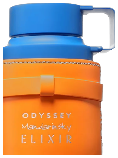 Frasco real de Armaf Odyssey Mandarin Sky Elixir Limited Edition EDP, sin fondo