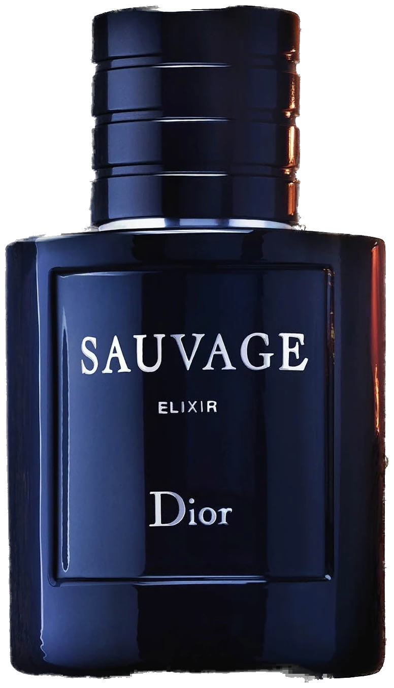 Frasco real de Dior Sauvage Elixir, sin fondo