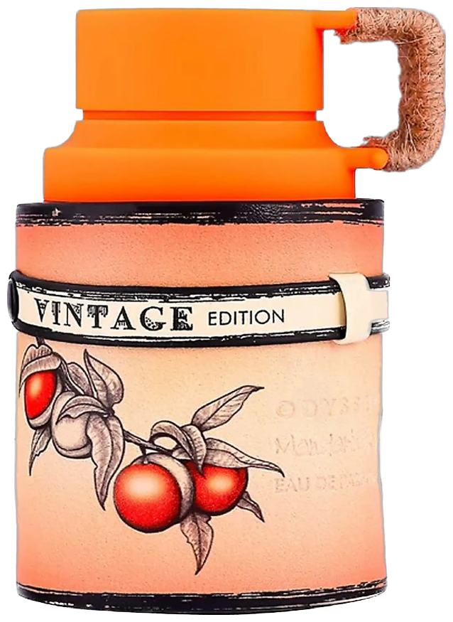 Frasco real de Armaf Odyssey Mandarin Sky Vintage Edition EDP, sin fondo