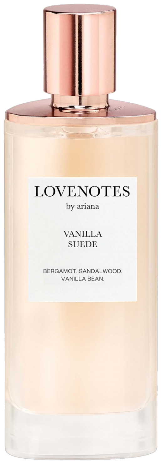Frasco real de Ariana Grande Love Notes Vanilla Suede, sin fondo