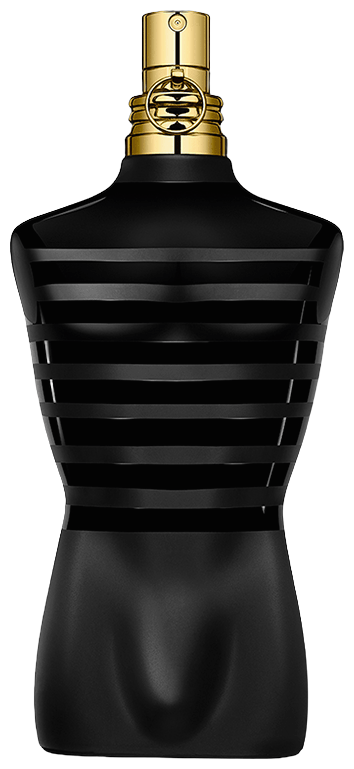 Frasco real de Jpg Le Male Le Parfum EDP Intense, sin fondo