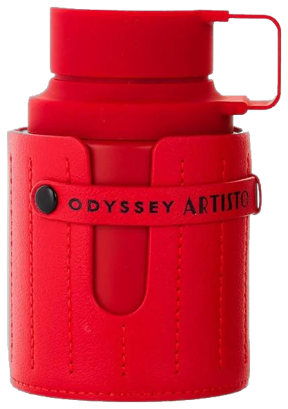Frasco real de Armaf Odyssey Artisto The Red Edition, sin fondo