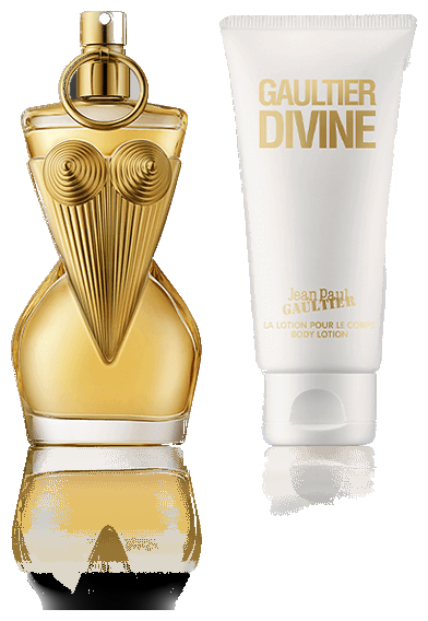 Frasco real de Jpg Divine +.34 EDP + Body Lotion - Hb, sin fondo