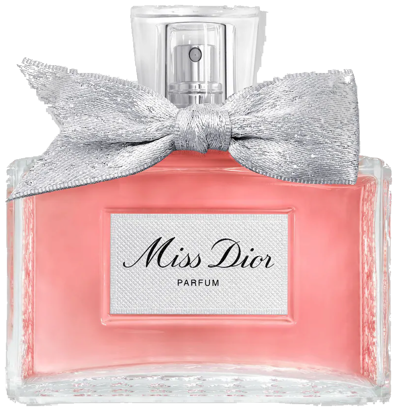 Frasco real de Dior Miss Dior Parfum, sin fondo