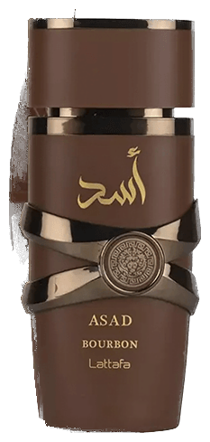 Frasco real de Lattafa Asad Bourbon EDP, sin fondo