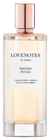 Frasco real de Ariana Grande Love Notes Pressed Petals, sin fondo