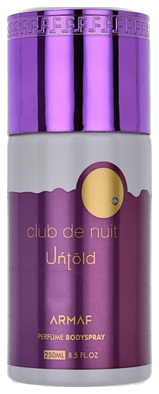 Frasco real de Armaf Cdn Club De Nuit Untold All Over Spray, sin fondo
