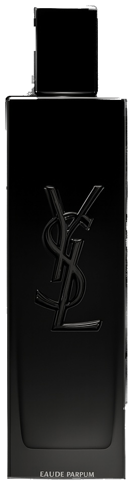 Frasco real de Yves Saint Laurent MYSLF con flores de vainilla en la base, sin fondo