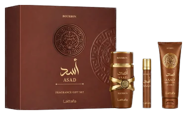 Frasco real de Lattafa Asad Brown 5th Anniversary Asad Bourbon/elixir EDP, sin fondo