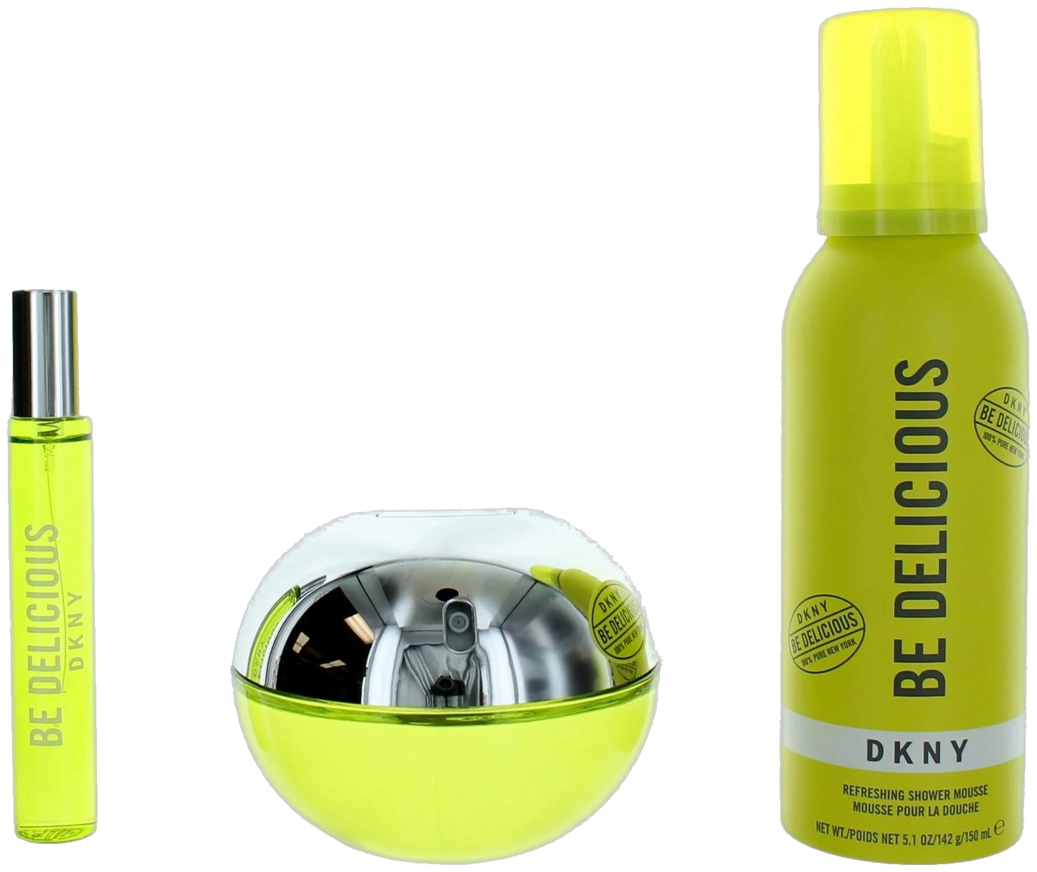 Frasco real de Dkny Be Delicious + EDP / Sg -3pcs, sin fondo