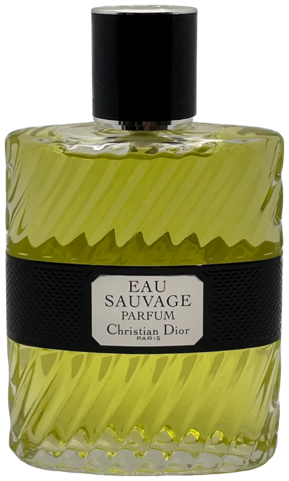 Frasco real de Dior Eau Sauvage Parfum, sin fondo