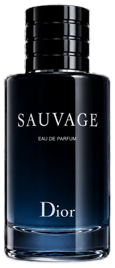 Frasco real de Dior Sauvage Eau de Parfum, sin fondo